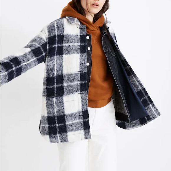 Madewell Navy and White Checkered Jacket - Picture 2 of 5